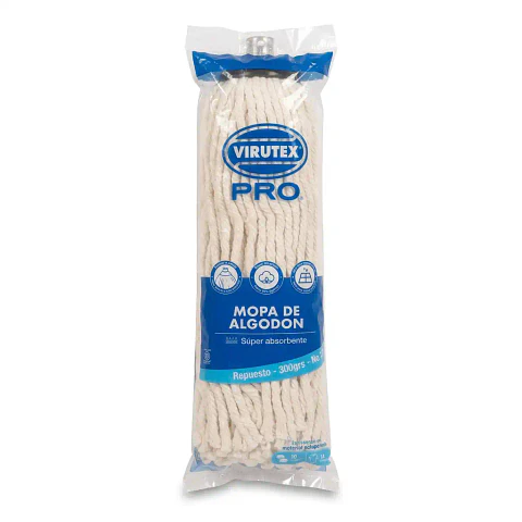 Repuesto mopa fregona de algodón 300 g Virutex para uso industrial