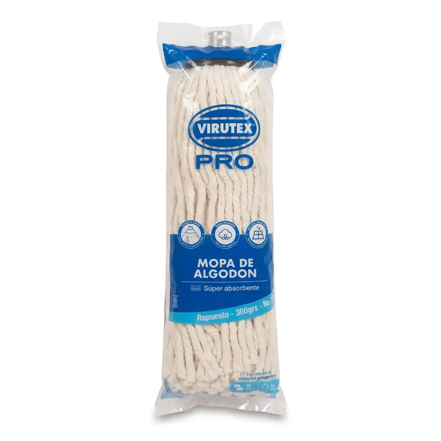 Repuesto mopa fregona de algodón 300 g Virutex para uso industrial 1