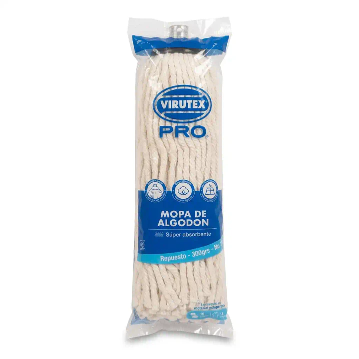 Repuesto mopa fregona de algodón 300 g Virutex para uso industrial 1