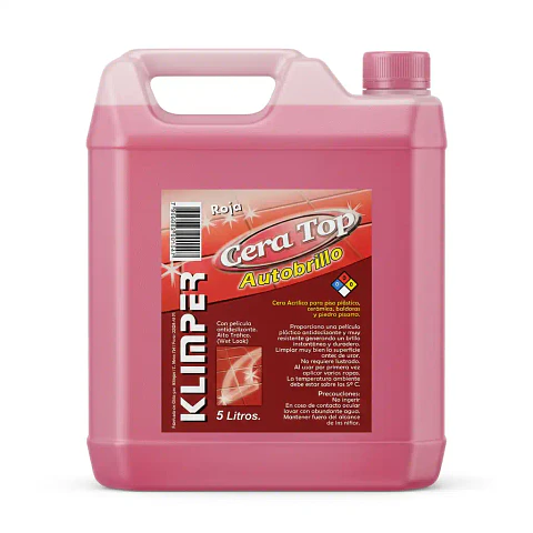 Cera plástica roja TOP lustrable Klimper bidón 5 L para uso profesional