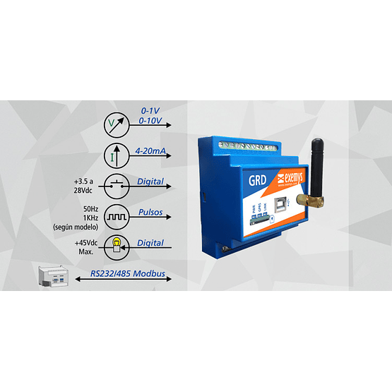 Dispositivo de Telemetría Celular 4G I/O y Serial GRD-4G