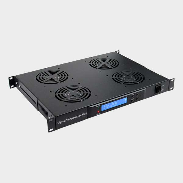 Kit de 4 Ventiladores con Termostato 1U para Gabinete 1