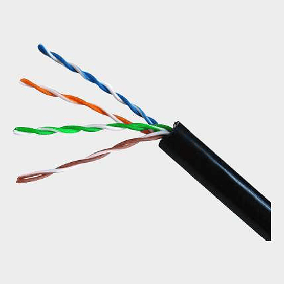 Cable UTP Cat 5E NHTD 305m 4 Pares 24AWG Exterior con Gel Negro
