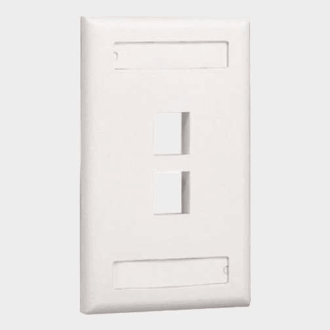Faceplate 2 Puertos Keystone Panduit NK2FIWY Blanco