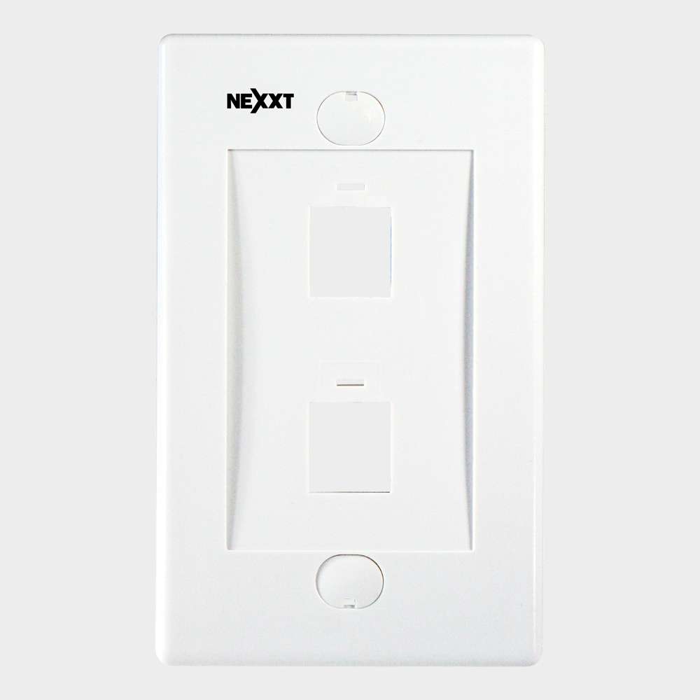 Placa Mural NEXXT 2 Puertos, Color Blanco 1
