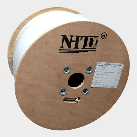 Cable Coaxial RG6 TriShield 60% Malla Blindado Blanco 305m