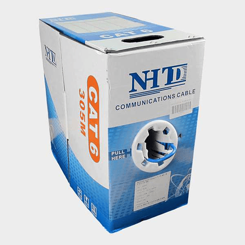 Cable UTP Cat 6 NHTD 305m 4 Pares 23AWG Azul