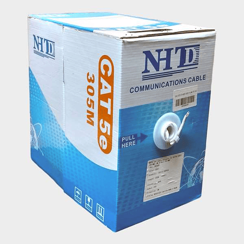 Cable UTP Cat 5E NHTD 305m 4 Pares Multifilar 24AWG Gris