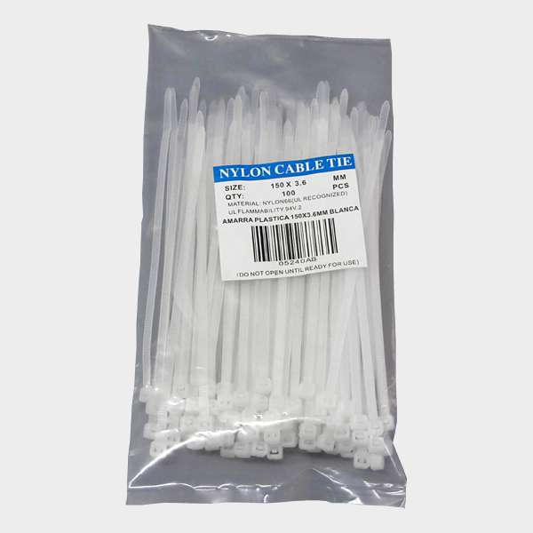 Amarra Cables 3,6 x 150 mm 100 unidades Blanco 1