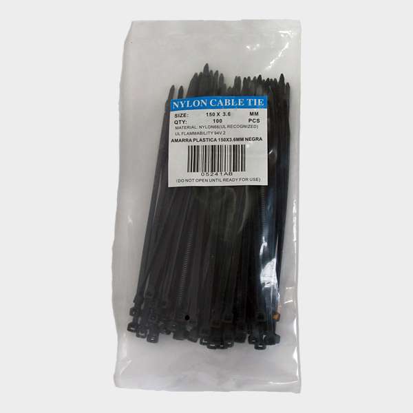 Amarra Cables 3,6 x 150 mm 100 unidades Negro 1