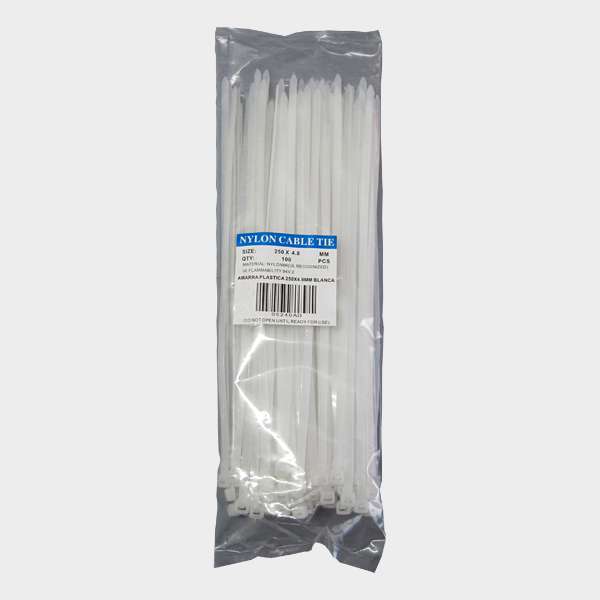 Amarra Cables 4,8 x 250 mm 100 unidades Blanco 1