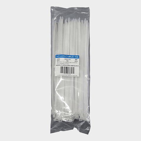 Amarra Cables 4,8 x 250 mm 100 unidades Blanco