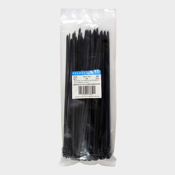 Amarra Cables 4,8 x 250 mm 100 unidades Negro 1