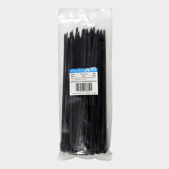 Amarra Cables 4,8 x 250 mm 100 unidades Negro