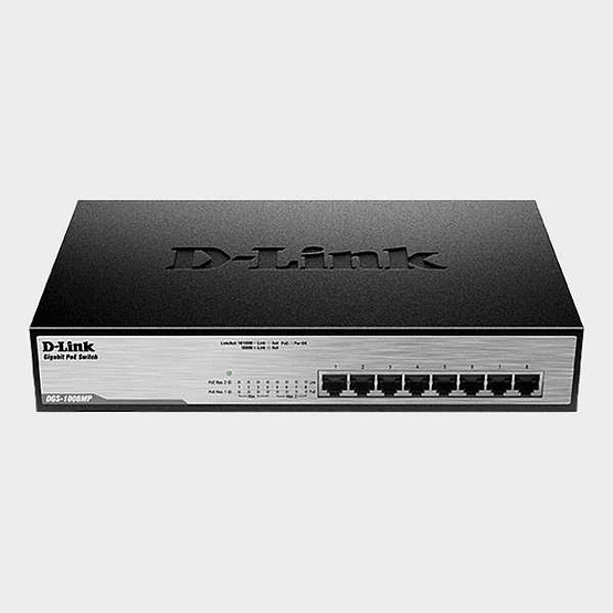 Switch D-Link DGS-1008MP 8 Puertos Gigabit PoE