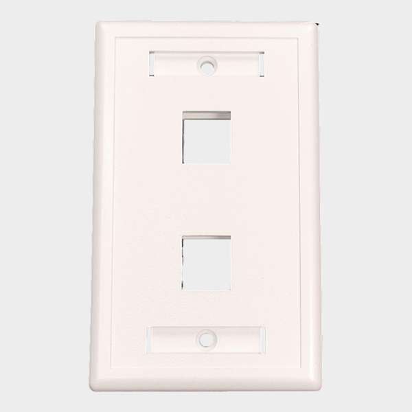 Faceplate plano 2 puertos Keystone vertical blanco 1
