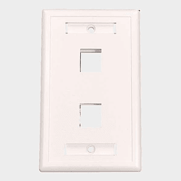 Faceplate plano 2 puertos Keystone vertical blanco