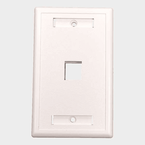 Faceplate plano 1 puerto Keystone vertical blanco