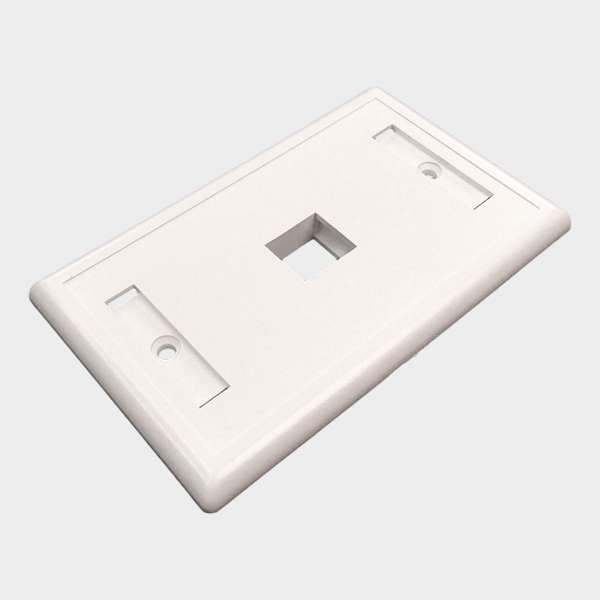 Faceplate plano 1 puerto Keystone vertical blanco 2