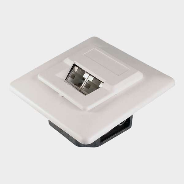 Roseta Modular 2 Puertos STP CAT5E Blanco 2