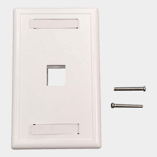 Faceplate plano 1 puerto Keystone vertical blanco 3