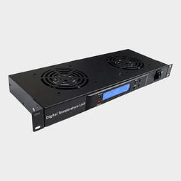 Kit de 2 Ventiladores con Termostato 1U para Gabinete