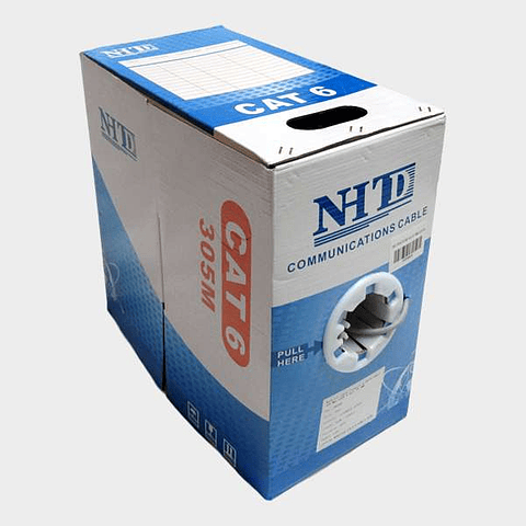 Cable Patch UTP Cat 6 NHTD 305m 4 Pares 24AWG LSZH Multifilar Gris