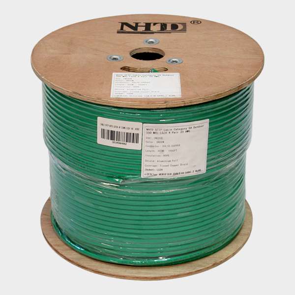 Cable SFTP Cat 6A NHTD 305m 4 Pares 23AWG LSZH Blindado con Malla Verde 1