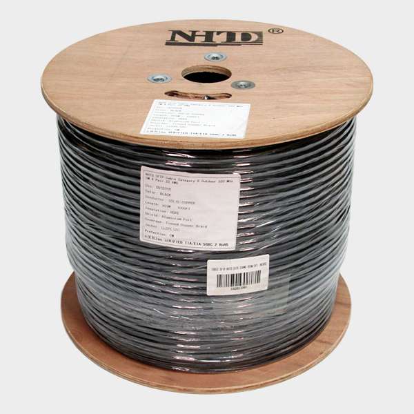 Cable SFTP Cat 6 NHTD 305m 4 Pares 23AWG Negro Exterior Blindaje con Malla 1