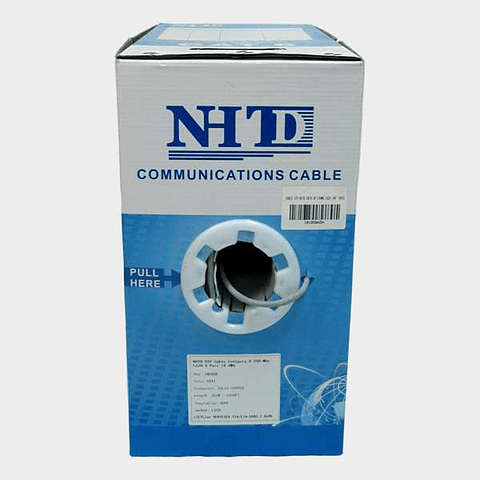 Cable UTP Cat 6 NHTD 305m 4 Pares LSZH 24AWG Gris