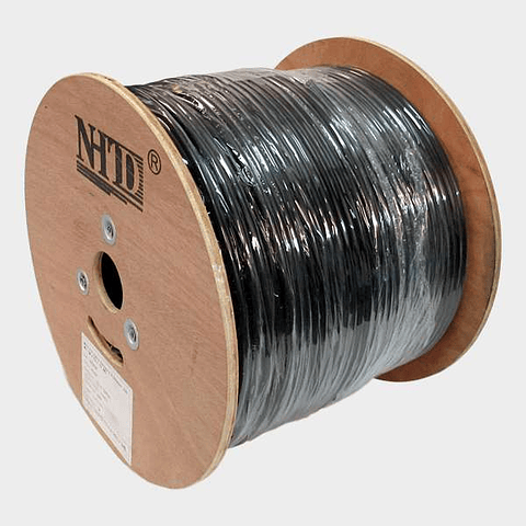 Cable FTP Cat 6 NHTD 305m 4 Pares 23AWG Negro Blindaje Exterior 