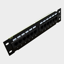 Patch Panel Rack 10" 12 Puertos UTP CAT 6 Simple