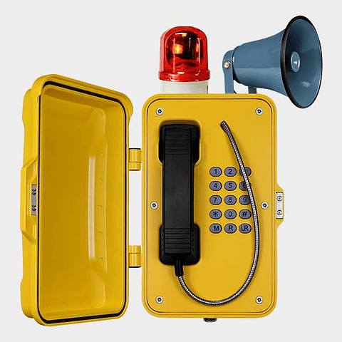 Teléfono Intemperie con Tapa, Teclado, Baliza y Bocina
