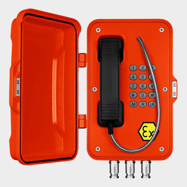 Teléfono a Prueba de Explosión SIP con Tapa y Teclado 1