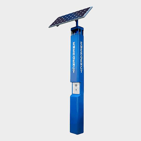 Poste de Emergencia Panel Solar con Baliza LED Azul JR321-SC-SP