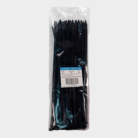 Amarra Cables 4,6 x 300 mm 100 unidades Negro