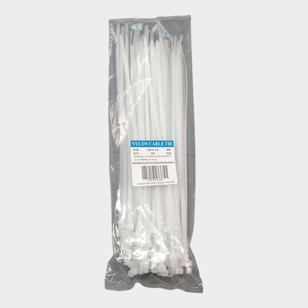 Amarra Cables 4,6 x 300 mm 100 unidades Blanco 1