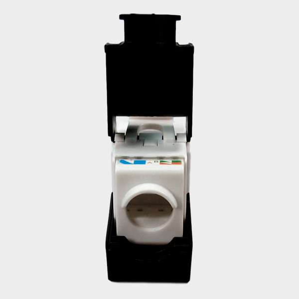 Modulo RJ45 CAT 6A UTP Keystone Sin Herramienta Blanco 4