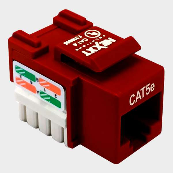 Modulo RJ45 CAT 5E NEXXT Keystone Rojo 1