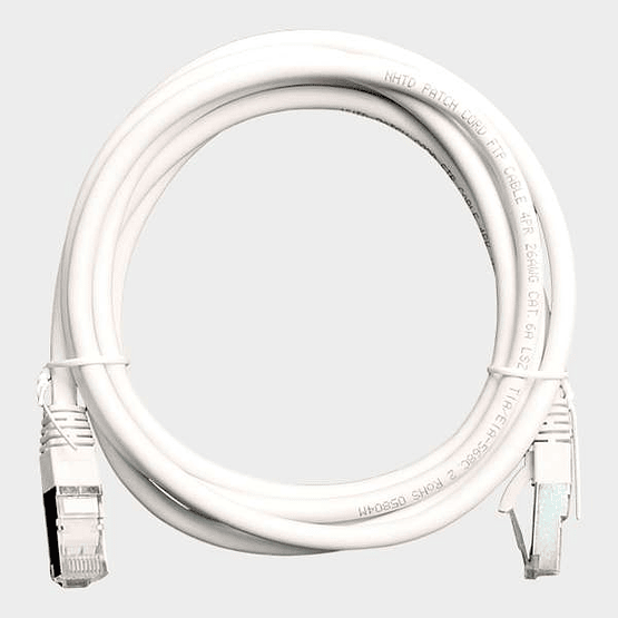 Patch Cord CAT 6A NHTD FTP LSZH 26 AWG Blanco 2 m