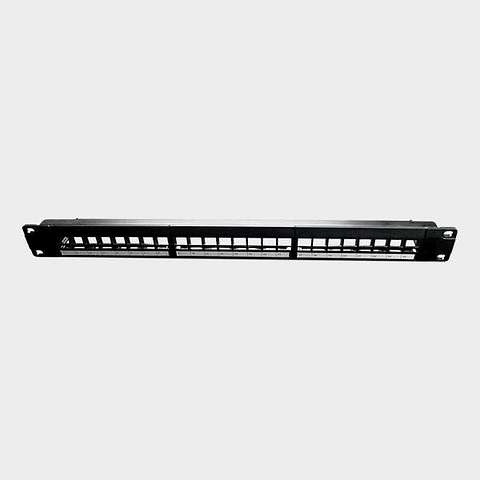 Patch Panel 24 Puertos Modular UTP Keystone Negro