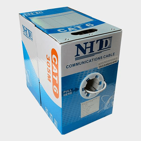 Cable Patch UTP Cat 6 NHTD 305m 4 Pares 24AWG LSZH Multifilar Blanco