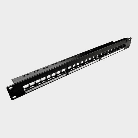 Patch Panel 24 Puertos Modular UTP Keystone Negro