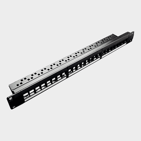 Patch Panel 24 Puertos Modular UTP Keystone Negro