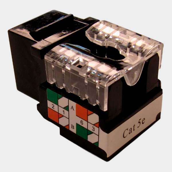 Módulo RJ-45 CAT5E UTP Keystone Negro 3