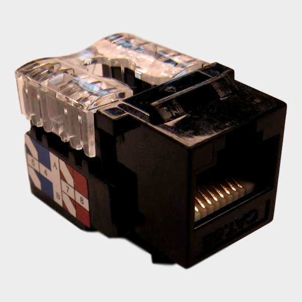 Módulo RJ-45 CAT5E UTP Keystone Negro 4