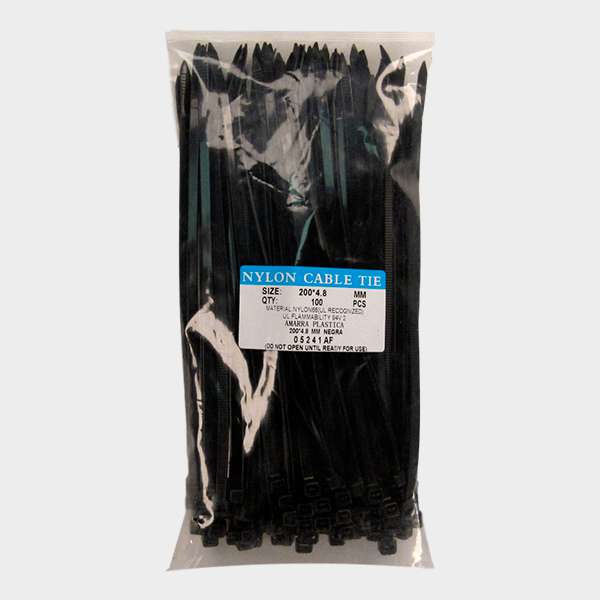Amarra Cables 4,8 x 200 mm 100 unidades Negro 1