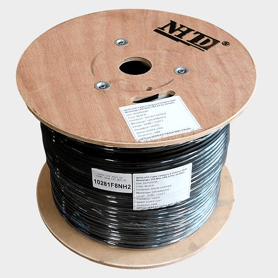Cable UTP Cat 6 NHTD 305m 4 Pares 24AWG Exterior con Mensajero
