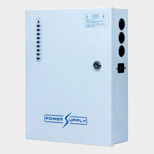 Fuente de Poder para sistema CCTV 12VDC 18CH LED Fusible PTC con UPS 1