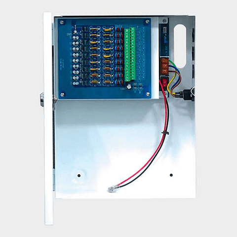 Fuente de Poder para sistema CCTV 12VDC 18CH LED Fusible PTC con UPS